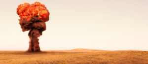 Image showing an explosion from an atmospheric nuclear bomb test.