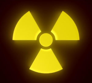 Glowing radioactive sign